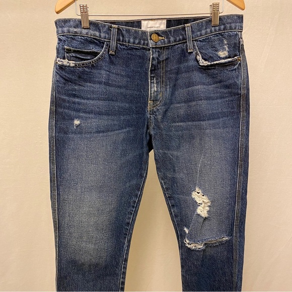 Current/Elliott 8 (30) Cropped Straight Further Destroy W/ Hacked Hem Jeans - Picture 4 of 13